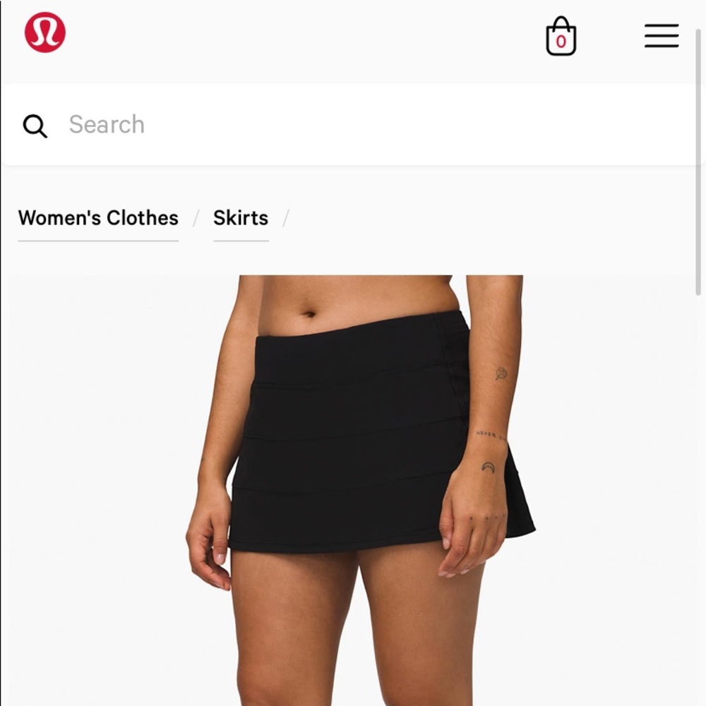 Lululemon Pace Rival Tennis Skirt